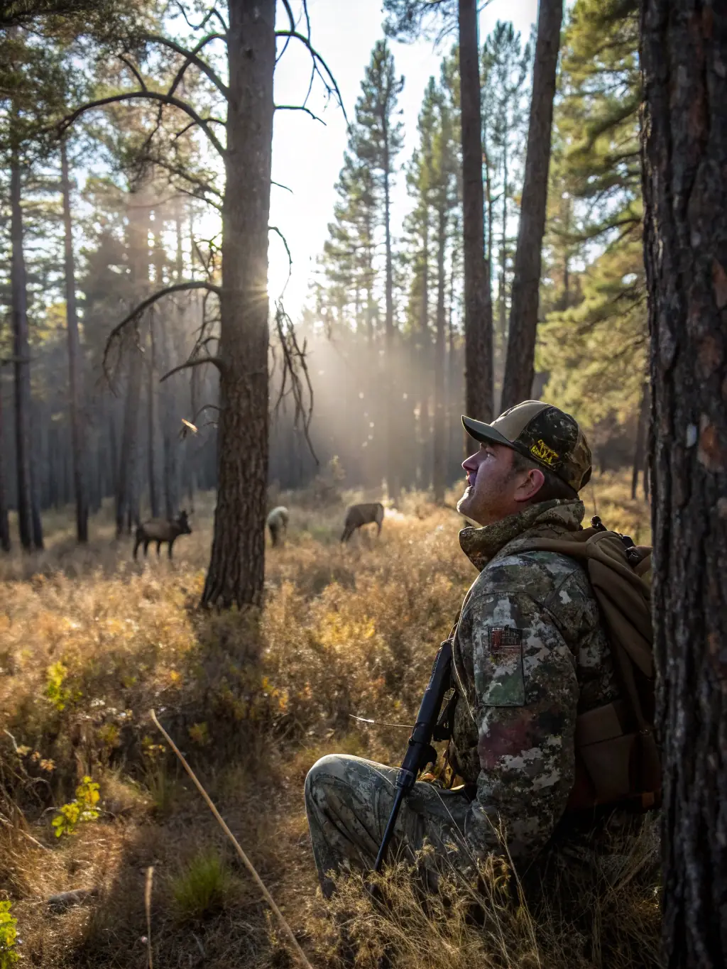 A photograph of a game warden patrolling a forest, symbolizing the anti-poaching efforts undertaken by SOCIETE COMMUNALE DE CHASSE D'ANSAC SUR VIENNE.